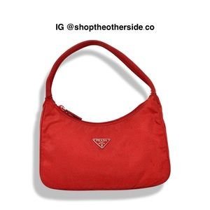 Prada Vintage Tessuto Mini Nylon Bag in Red